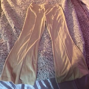 Cream Velour Aerie Flare Pants